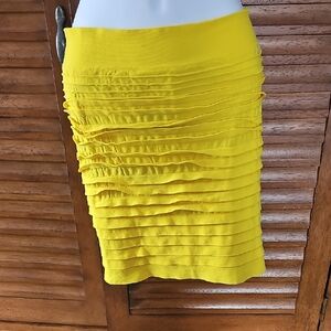 Yellow Pleated Women's Skirt